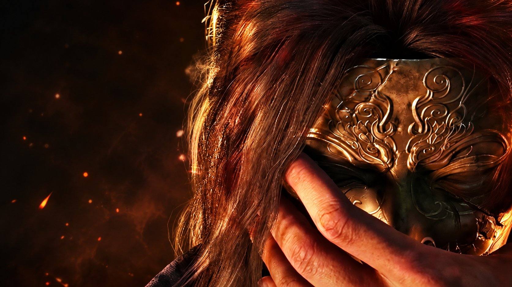 Phantom Blade Zero key art — the masked swordsman in the golden helmet